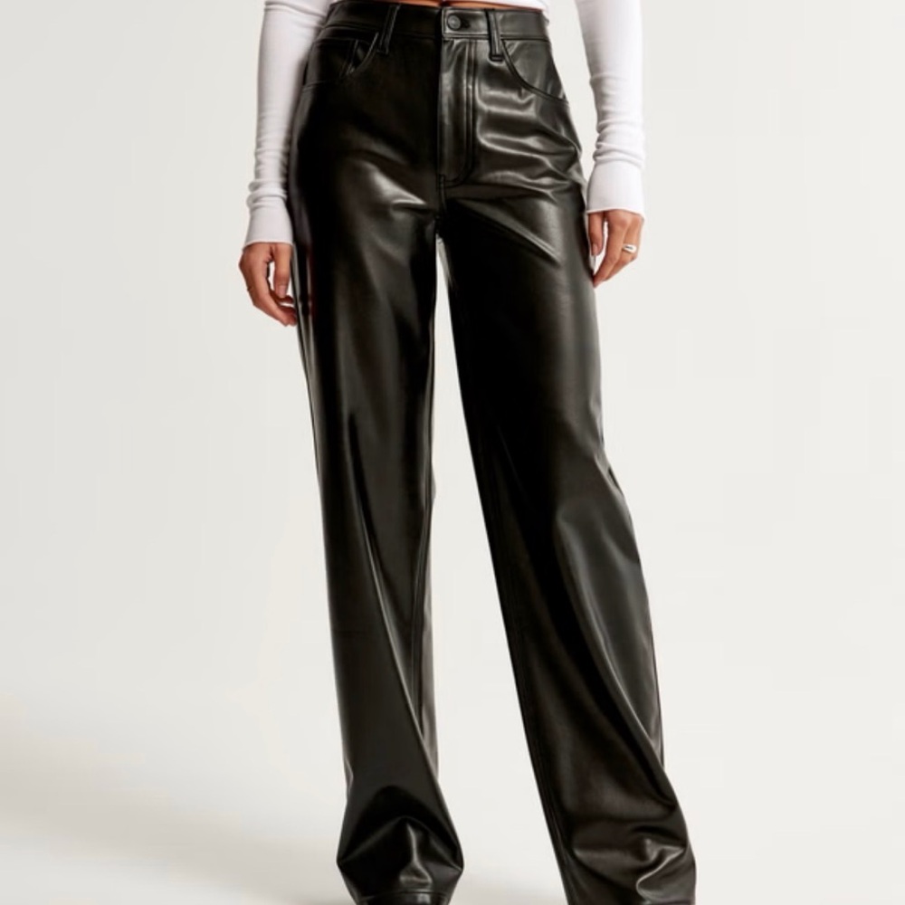 Abercrombie Black Faux Leather Pants